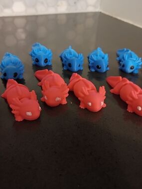 Cute Blue and Pink Axolotl 3d Printed